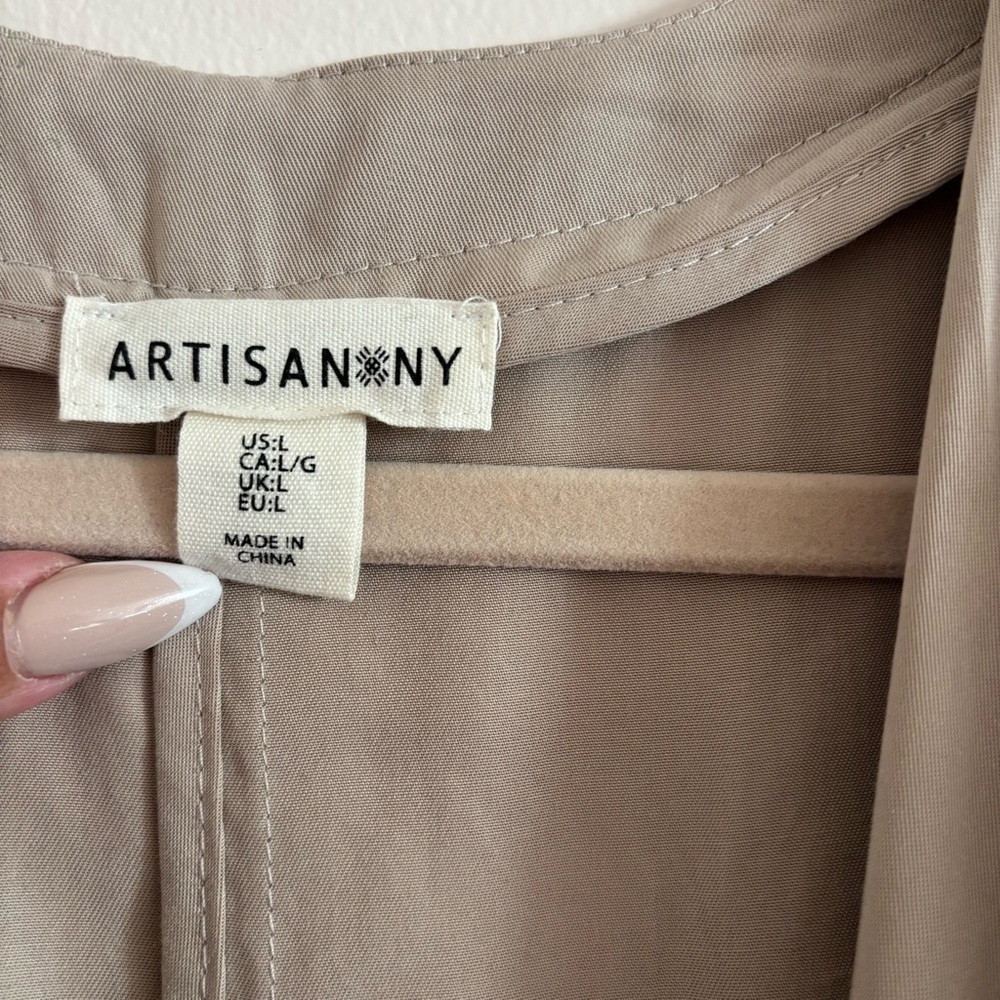 Anthropologie Artisan NY Sleeveless Belted Duster Cream Beige L NWT - Picture 6 of 6